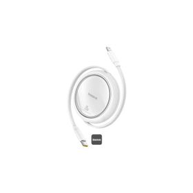 Baseus P10364501211-00 Free 2 Pull Makaralı USB-C to Lightning 20 W 1 mt Beyaz Şarj Kablosu