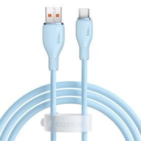 Baseus Pudding 1.2 M Hızlı Şarj Özellikli USB Type-C 100 W Mavi Kablo