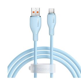 Baseus Pudding 1.2 M Hızlı Şarj Özellikli USB Type-C 100 W Mavi Kablo