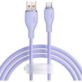 Baseus Pudding Hızlı Şarj Özellikli Usb Type-C 100W 1.2M Mor Kablo
