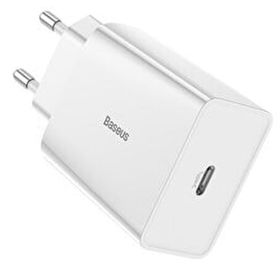 Baseus Speed Mini Beyaz 20 W Başlık Type-C Hızlı Şarj Adaptörü