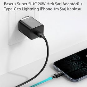 Baseus Super Si 1C 20 W Type-C to Lightning Hızlı Şarj Adaptörü