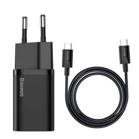 Baseus Süper Sİ PD 25W Type-C TO Siyah Kablo Setli Duvar Şarjı Cihazı