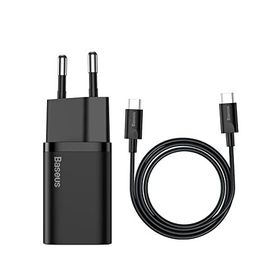 Baseus Süper Sİ PD 25W Type-C TO Siyah Kablo Setli Duvar Şarjı Cihazı