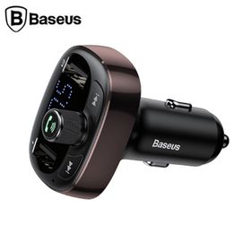 Baseus T Typed S-09 Bluetooth FM Transmitter Çift Usb Araç Şarj Aleti