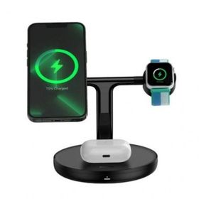 Baseus WXTE000101 Swan 3-in-1 20W Siyah Wireless Manyetik Şarj Adaptörü