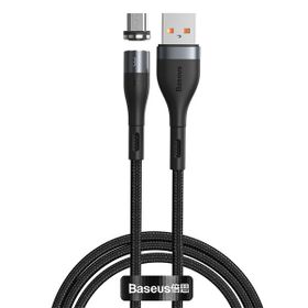 Baseus Zinc Safe Manyetik USB Kablo Android Micro 2.1A 1 mt Siyah Şarj Kablosu