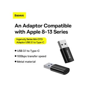 Baseus ZJJQ000001 Ingenuity Type-C to USB-A 3.1 Mini OTG Adaptör