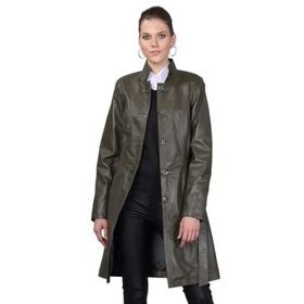 Basics&More B3034 Kadın Haki Deri Ceket