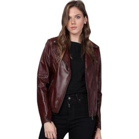 Basics&More BM-01 Kadın Bordo Deri Ceket