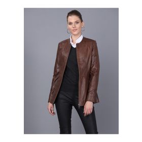 Basics&More BM-03 Kadın Kestane Deri Ceket