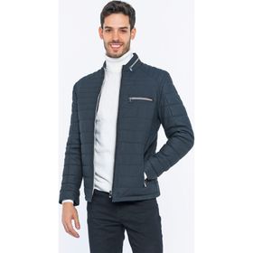 Basics&More Lacivert Tafta Erkek Deri Ceket