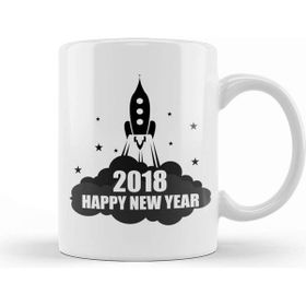 Baskı Dükkanı 2018 Happy New Year Rocket Celebration Kupa Bardak