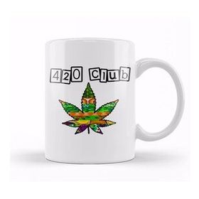 Baskı Dükkanı 420 Club Purple Marijuana Leaf 01 Kupa Bardak