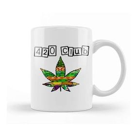 Baskı Dükkanı 420 Club Purple Marijuana Leaf 01 Kupa Bardak