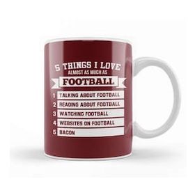 Baskı Dükkanı 5 Things I Love Almost As Much As Football Kupa Bardak