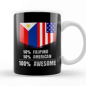 Baskı Dükkanı 50% Filipino 50% American 100% Awesome Immigrant Kupa