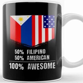 Baskı Dükkanı 50% Filipino 50% American 100% Awesome Immigrant Kupa