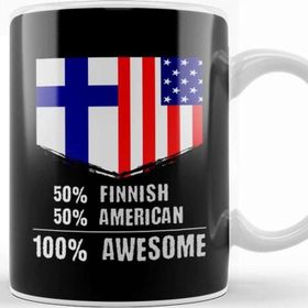 Baskı Dükkanı 50% French 50% American 100% Awesome Immigrant Kupa