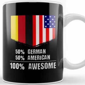 Baskı Dükkanı 50% German 50% American 100% Awesome Immigrant Kupa