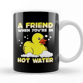Baskı Dükkanı A Friend When Youre In Hot Water Cute Baby Duck Kupa