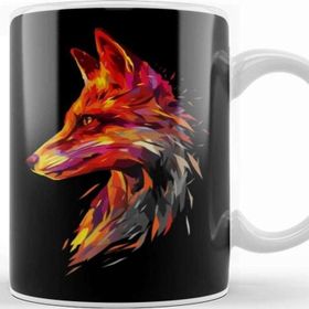 Baskı Dükkanı Abstract Flaming Fox Kupa