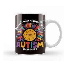 Baskı Dükkanı Accept Understand Love Autism Awareness Puzzle Autistic Kupa