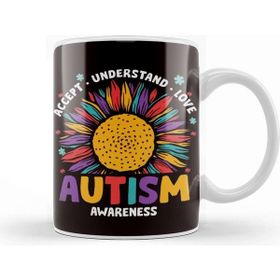 Baskı Dükkanı Accept Understand Love Autism Awareness Puzzle Autistic Kupa