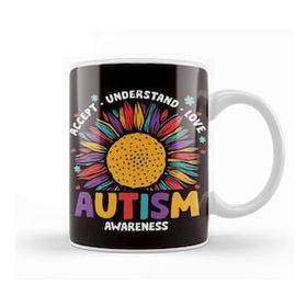 Baskı Dükkanı Accept Understand Love Autism Awareness Puzzle Autistic Kupa