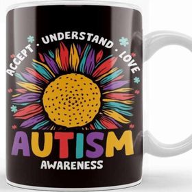 Baskı Dükkanı Accept Understand Love Autism Awareness Puzzle Autistic Kupa