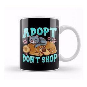 Baskı Dükkanı Adopt Don T Shop Cat Dog Kupa