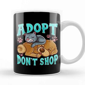 Baskı Dükkanı Adopt Don T Shop Cat Dog Kupa