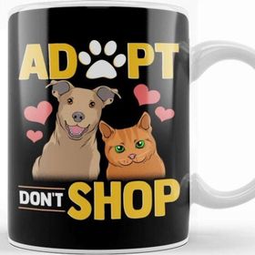 Baskı Dükkanı Adopt Don T Shop Cat Dog Kupa