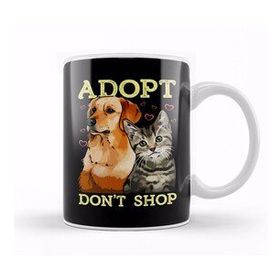 Baskı Dükkanı Adopt Don T Shop Cute Cat Dog Rescue Adoption Kupa
