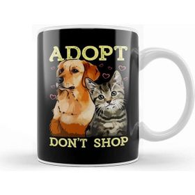 Baskı Dükkanı Adopt Don T Shop Cute Cat Dog Rescue Adoption Kupa