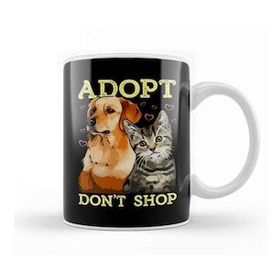 Baskı Dükkanı Adopt Don T Shop Cute Cat Dog Rescue Adoption Kupa