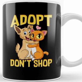 Baskı Dükkanı Adopt Don T Shop Cute Cat Dog Rescue Adoption Kupa