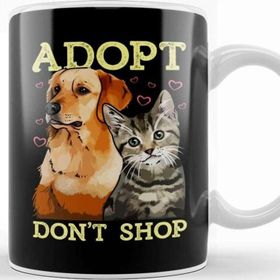 Baskı Dükkanı Adopt Don T Shop Cute Cat Dog Rescue Adoption Kupa
