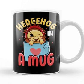 Baskı Dükkanı Adorable Baby Hedgehog In A Mug Hedgehog Lovers Kupa Bardak