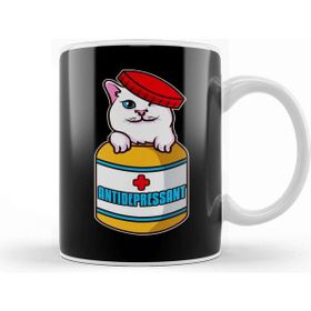Baskı Dükkanı Adorable Cat Antidepressant Pets Fix Depression Kupa Bardak