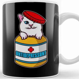 Baskı Dükkanı Adorable Cat Antidepressant Pets Fix Depression Kupa Bardak