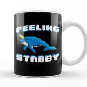 Baskı Dükkanı Adorable Feeling Stabby 8 Bit Narwhal Funny Whale Kupa Bardak