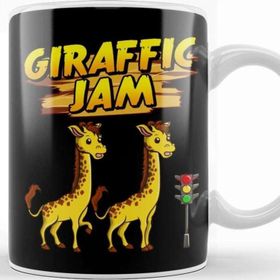 Baskı Dükkanı Adorable Giraffic Jam Pun Traffic Jam Giraffes Kupa Bardak