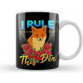 Baskı Dükkanı Adorable I Rule This Den Cute Fox Awesome Fox Den Kupa Bardak