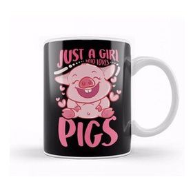 Baskı Dükkanı Adorable Just a Girl Who Loves Pigs Cute Piglet Kupa Bardak