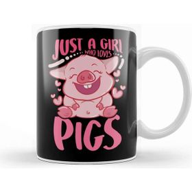 Baskı Dükkanı Adorable Just a Girl Who Loves Pigs Cute Piglet Kupa Bardak