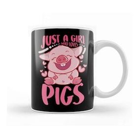 Baskı Dükkanı Adorable Just a Girl Who Loves Pigs Cute Piglet Kupa Bardak