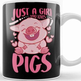 Baskı Dükkanı Adorable Just a Girl Who Loves Pigs Cute Piglet Kupa Bardak