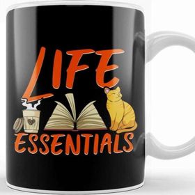 Baskı Dükkanı Adorable Life Essentials Coffee Books Cats Kupa