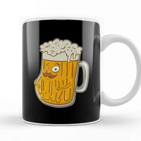 Baskı Dükkanı Adorable Mustachioed Beer Drinking Joke Drinkers Kupa Bardak